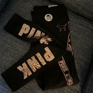 NWT Victoria’s Secret PINK Yoga Leggings Sequins